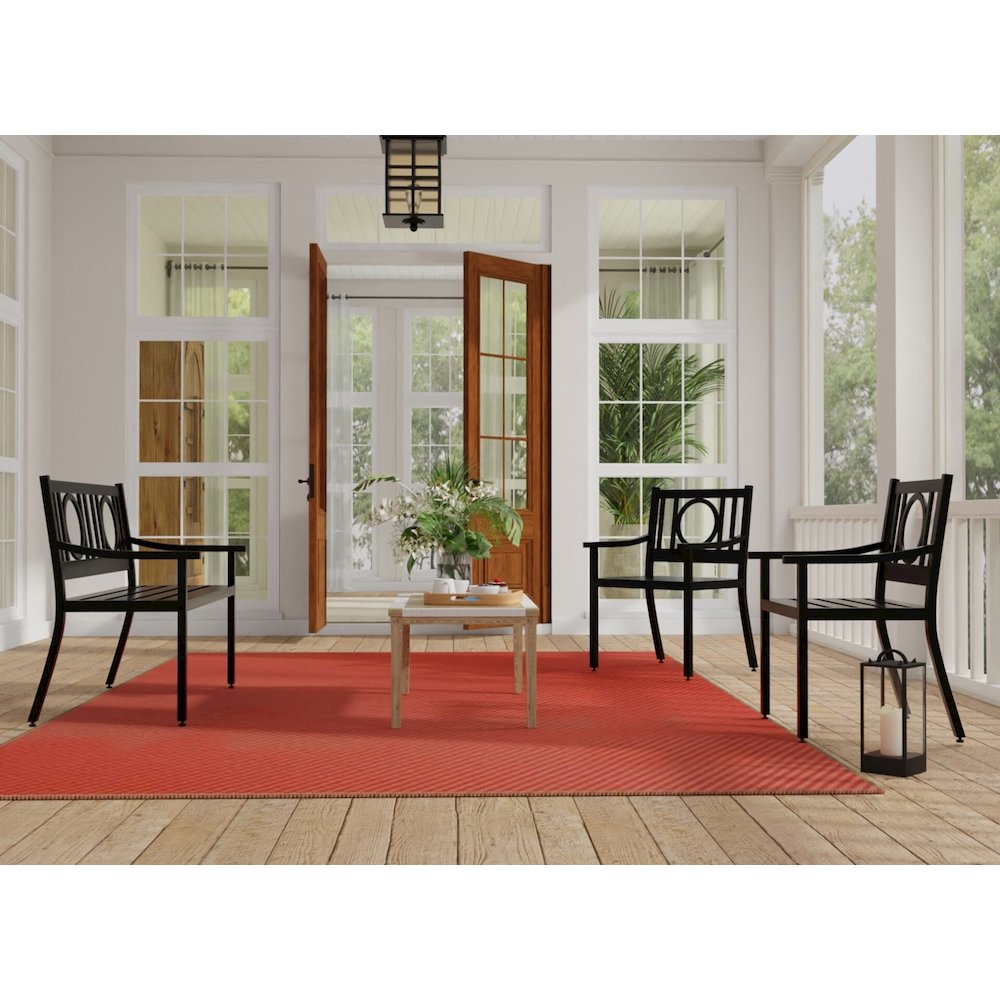 Gramercy Outdoor Bench - Black. Picture 6