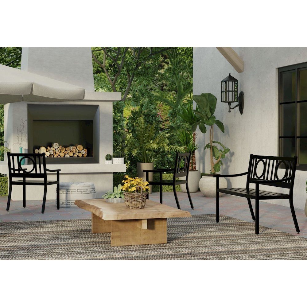 Gramercy Outdoor Bench - Black. Picture 7