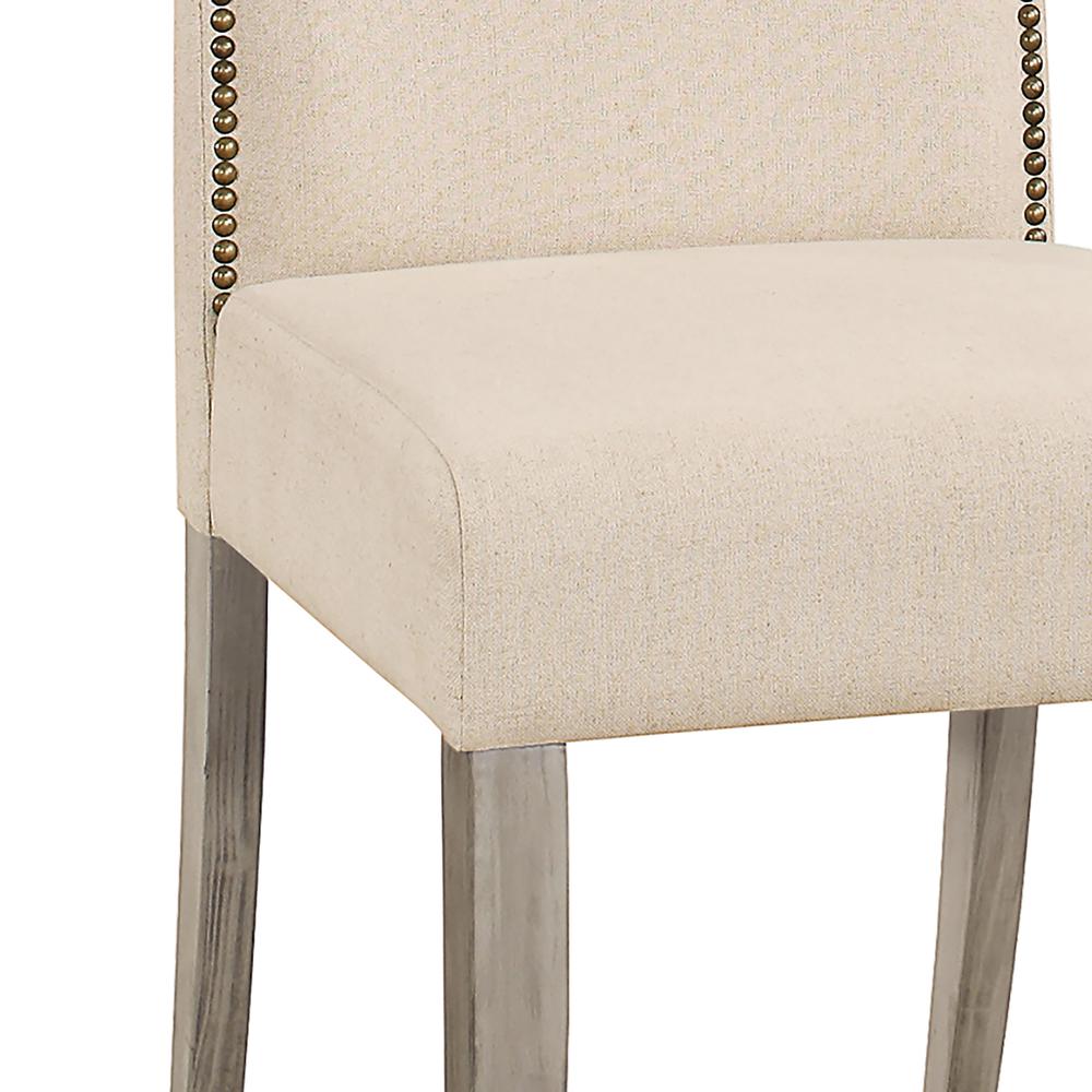 Romero Parson Chair - Weathered Gray - Linen Upholstery. Picture 2