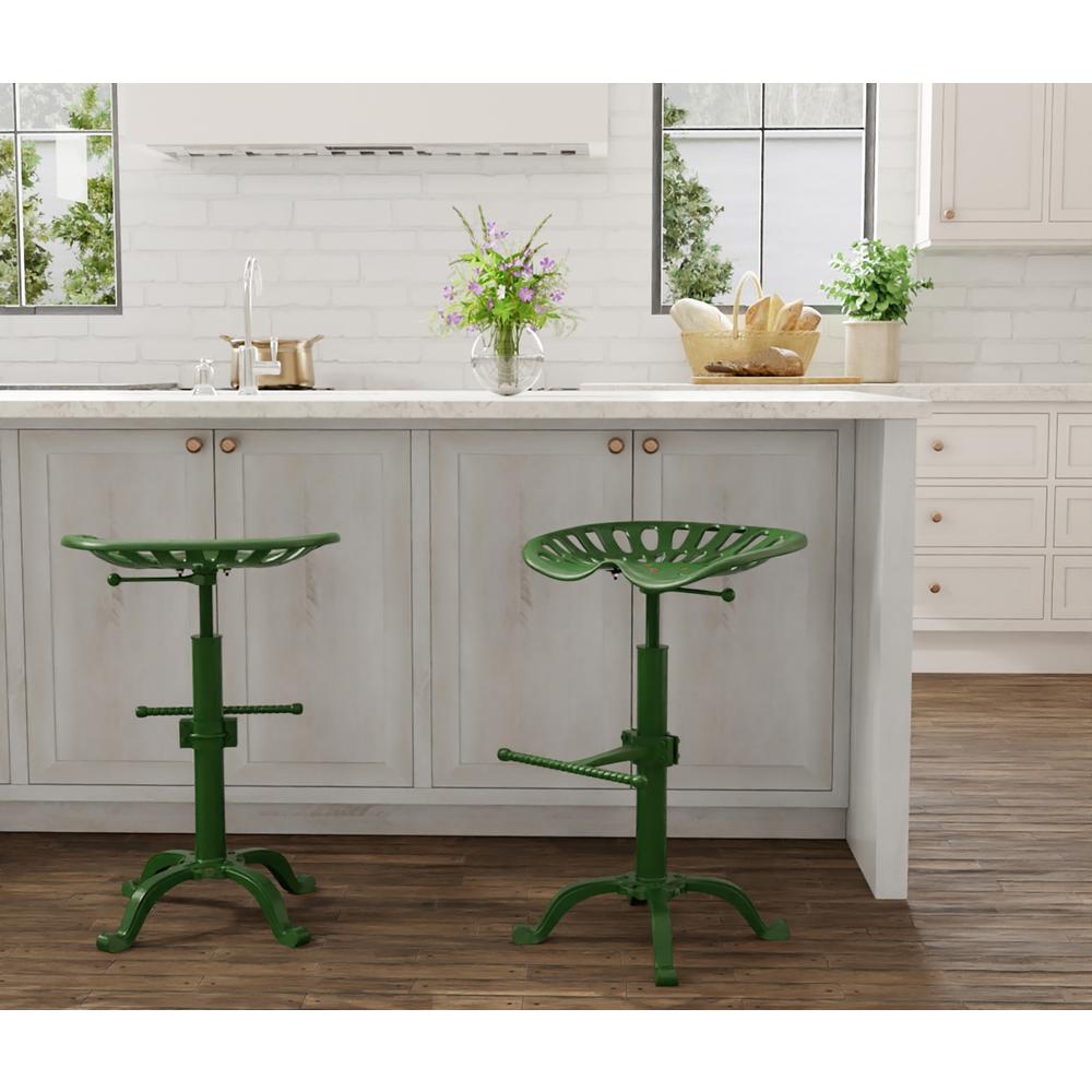 Adjustable Tractor Seat Barstool - Tractor Green. Picture 10