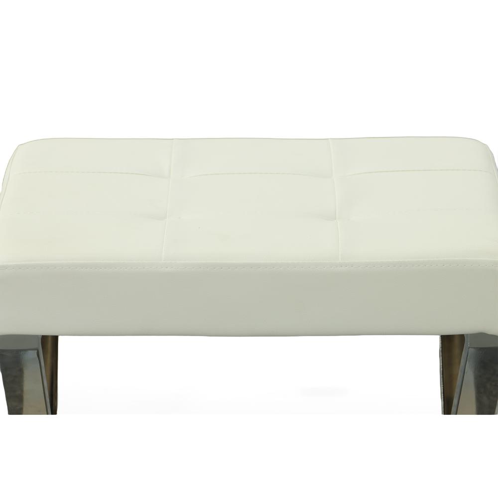 Elisabetta Vanity Bench - White/Chrome. Picture 3