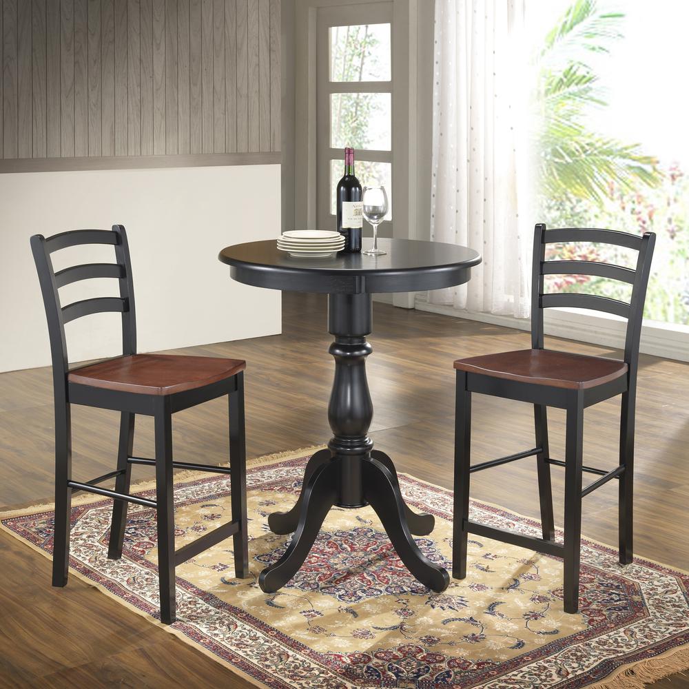 Fairview 30" Round Pedestal Bar Table - Antique Black. Picture 5