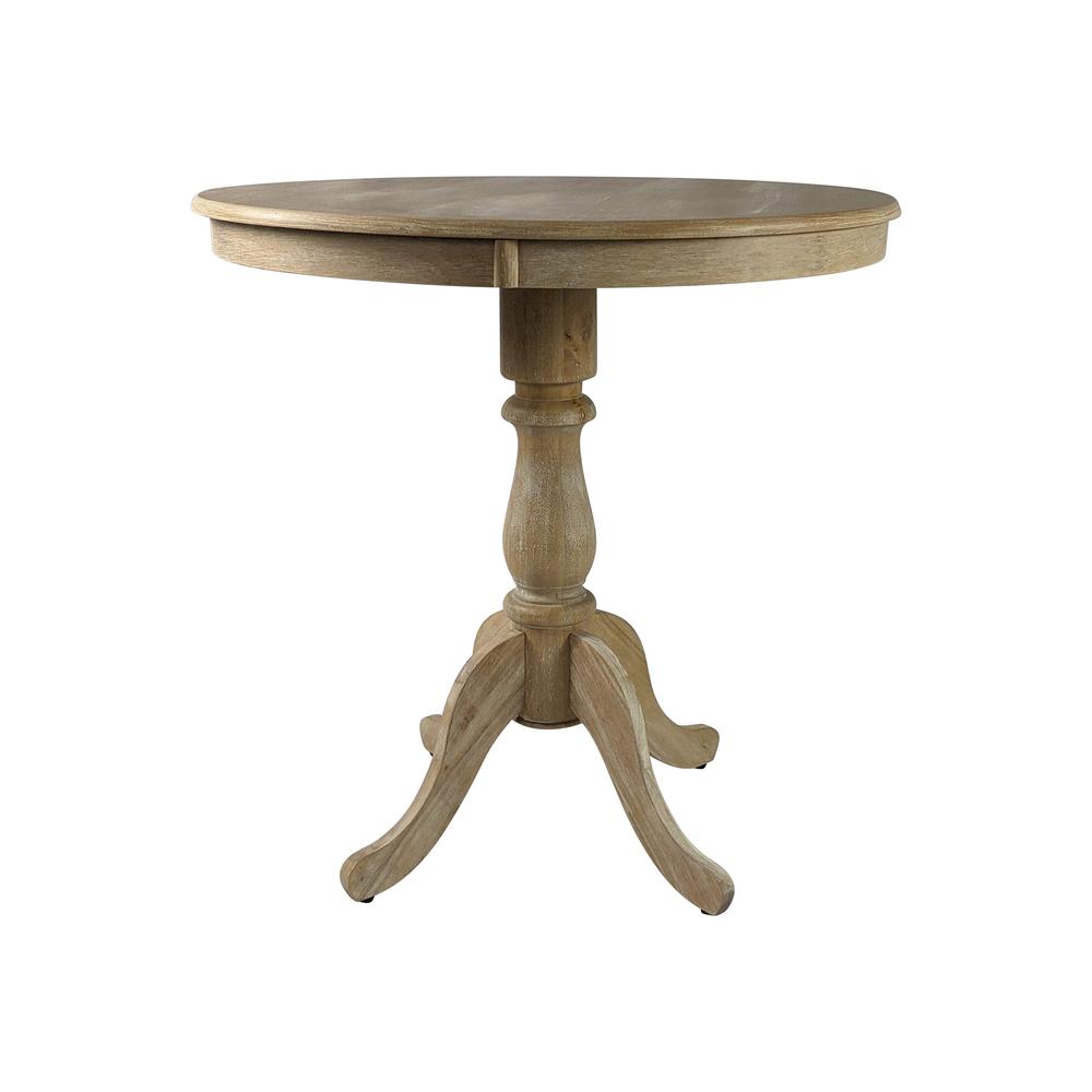 Fairview 36" Round Pedestal Bar Table - Natural Driftwood. Picture 2