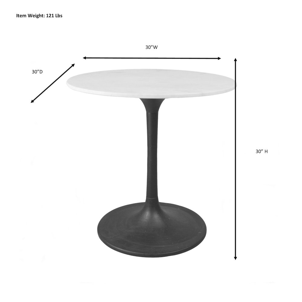 30" Round Marble Top Dining Table and 2 Julia Tufted Back Upholstered Chairs. Picture 12