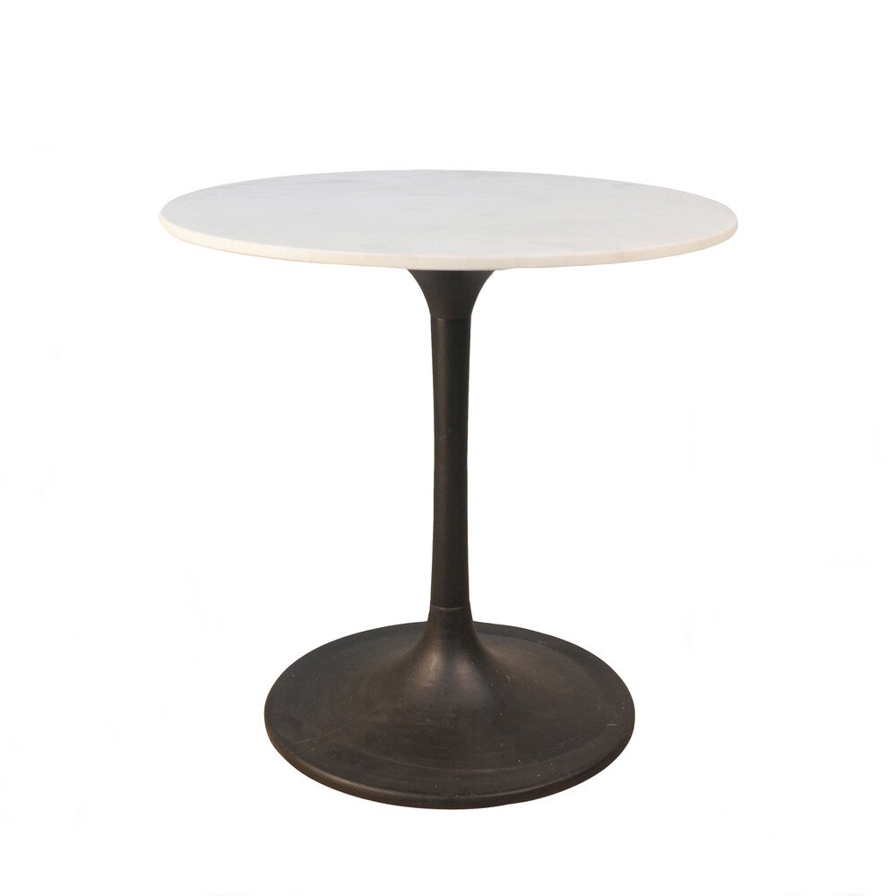 30" Round Marble Top Dining Table and 2 Julia Tufted Back Upholstered Chairs. Picture 1