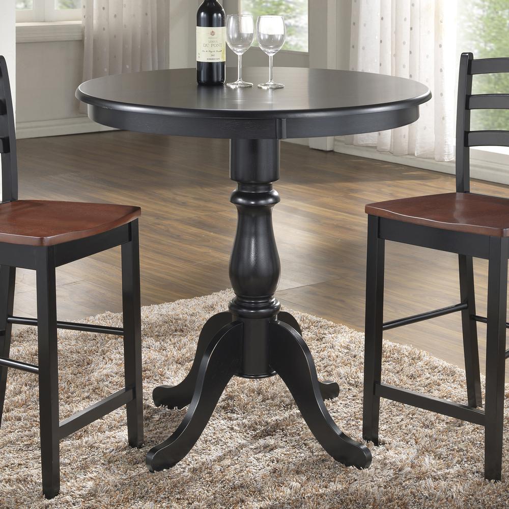 Fairview 36" Round Pedestal Bar Table - Antique Black. Picture 7