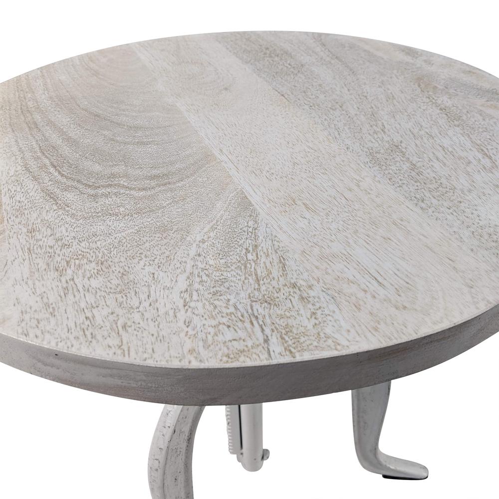 Regan Adjustable Accent Table - Whitewash. Picture 4