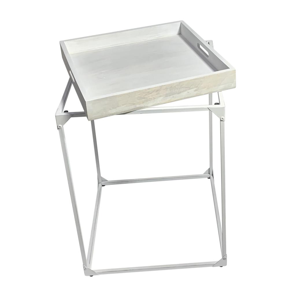 Cooper Tray Table - Whitewash. Picture 3