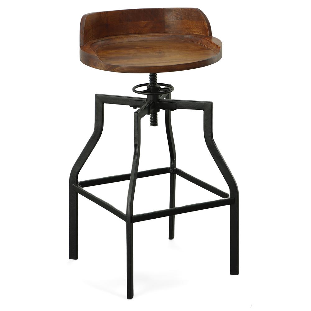 Marais Adjustable Barstool - Chestnut/Black. Picture 1
