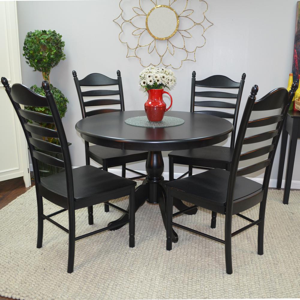Fairview 42" Round Pedestal Dining Table - Antique Black. Picture 4