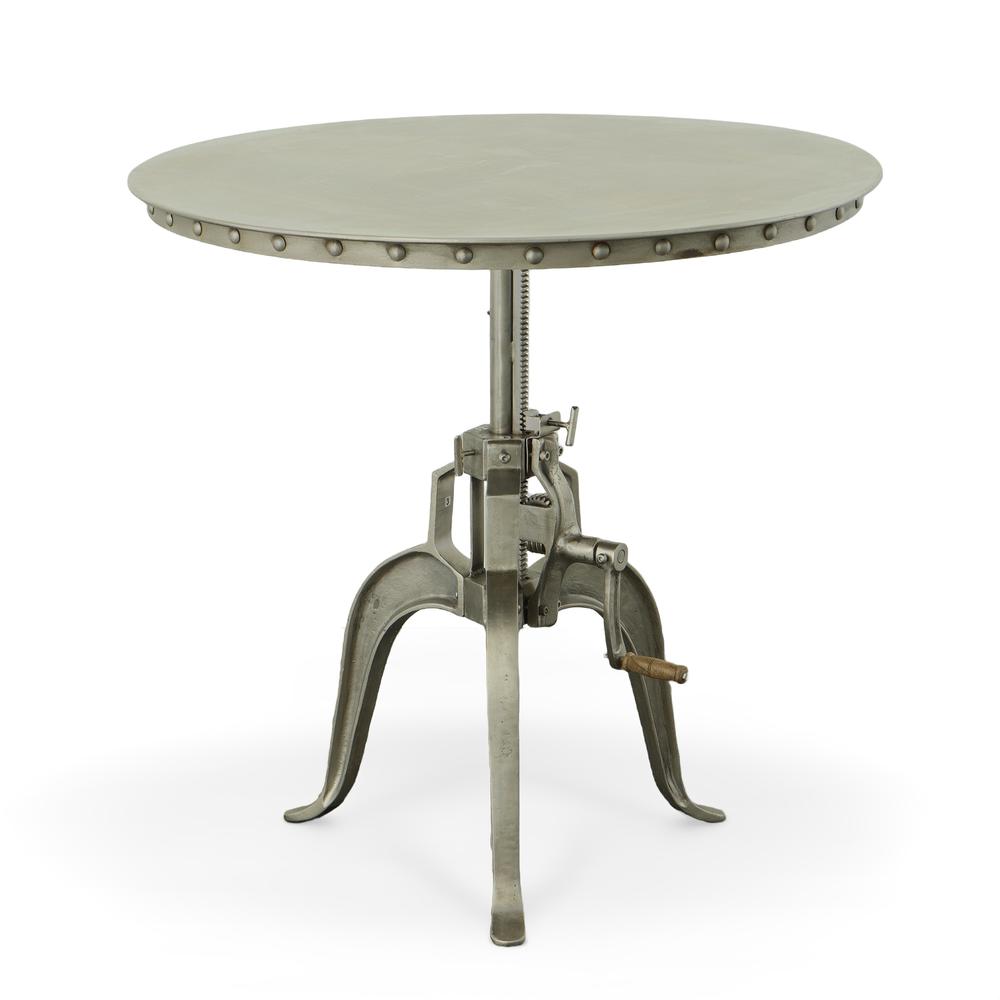 Mundra Adjustable Crank Table - Antique Nickel. Picture 2