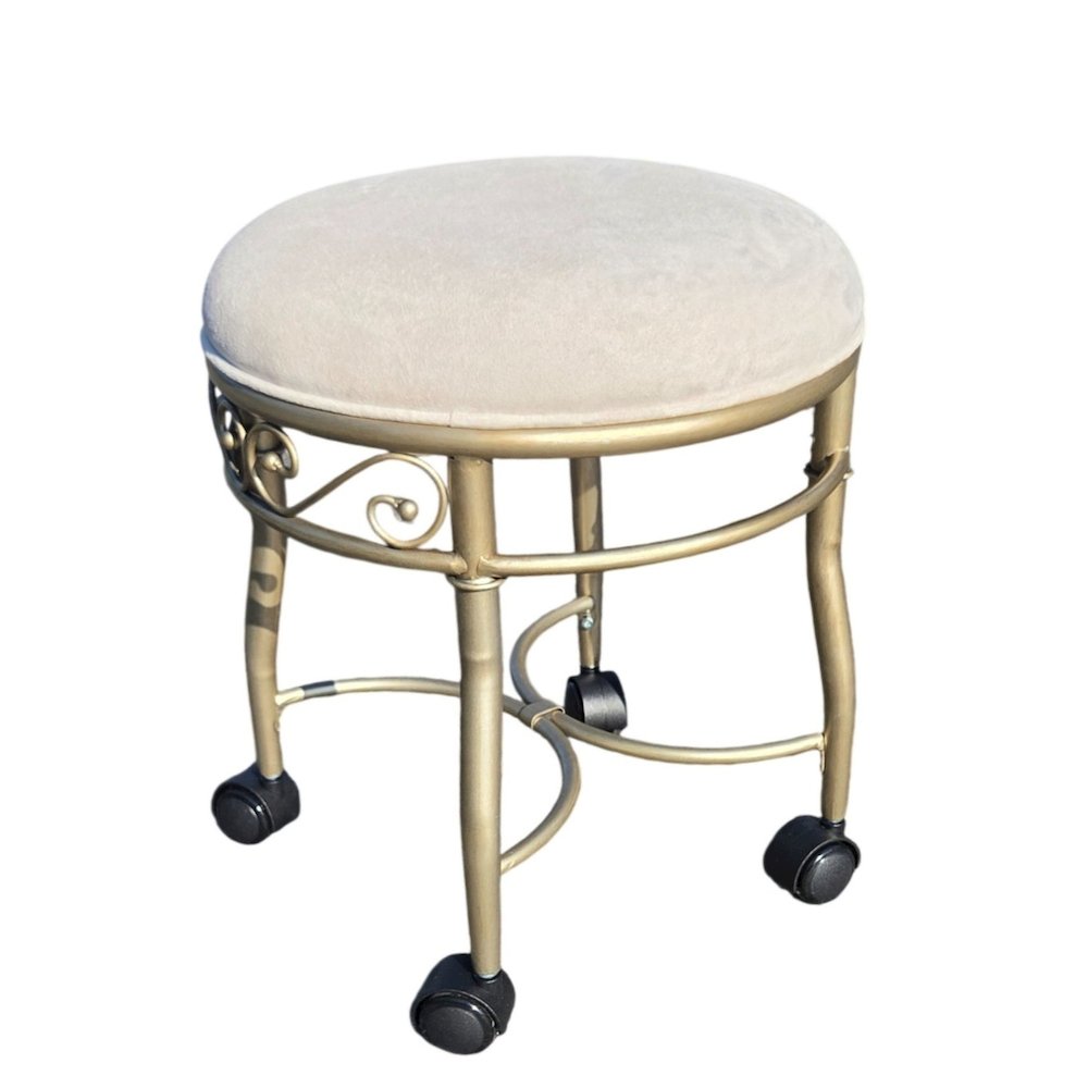 Victorian Vanity Stool - Silver. Picture 4