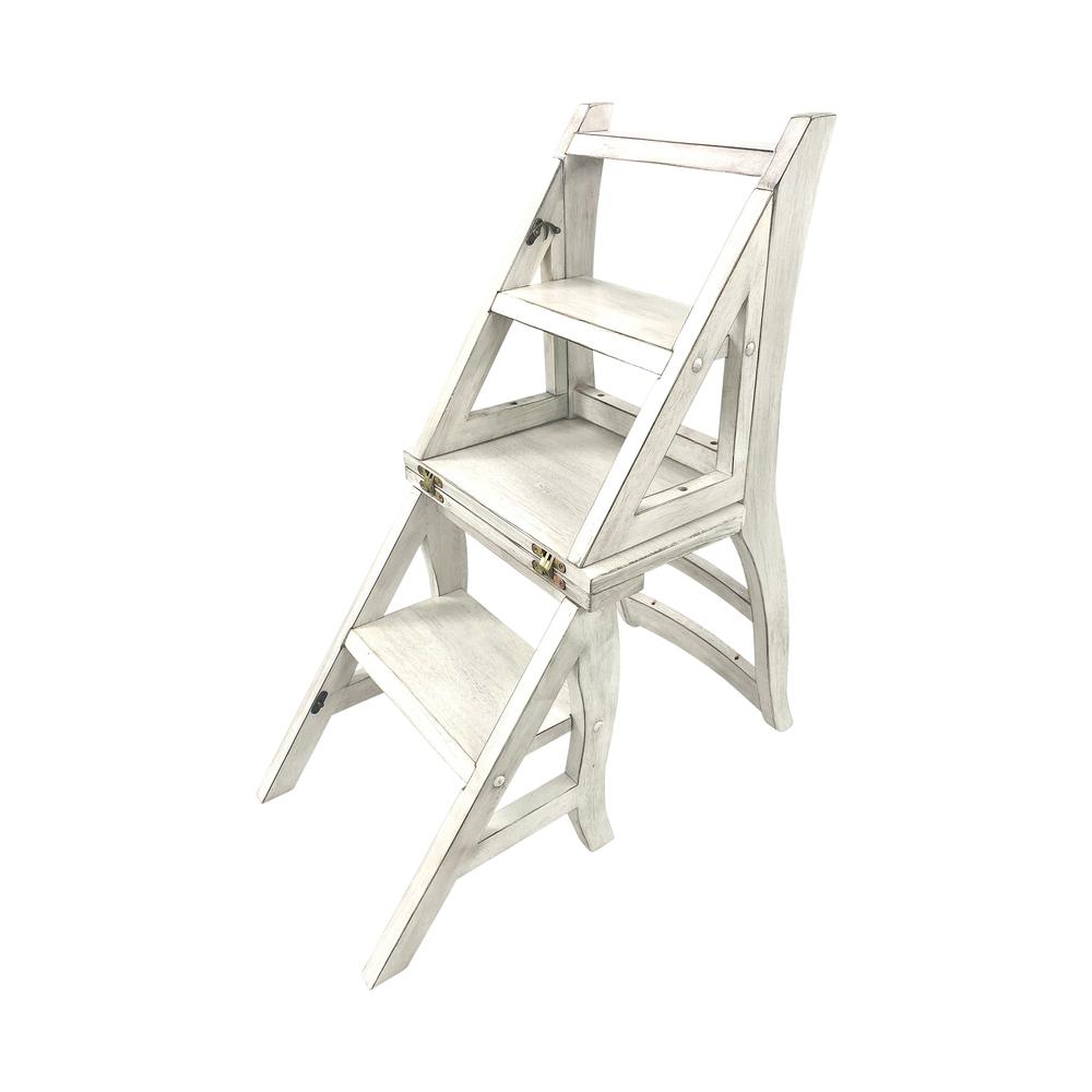 Folding Library Chair - Antique White. Picture 4