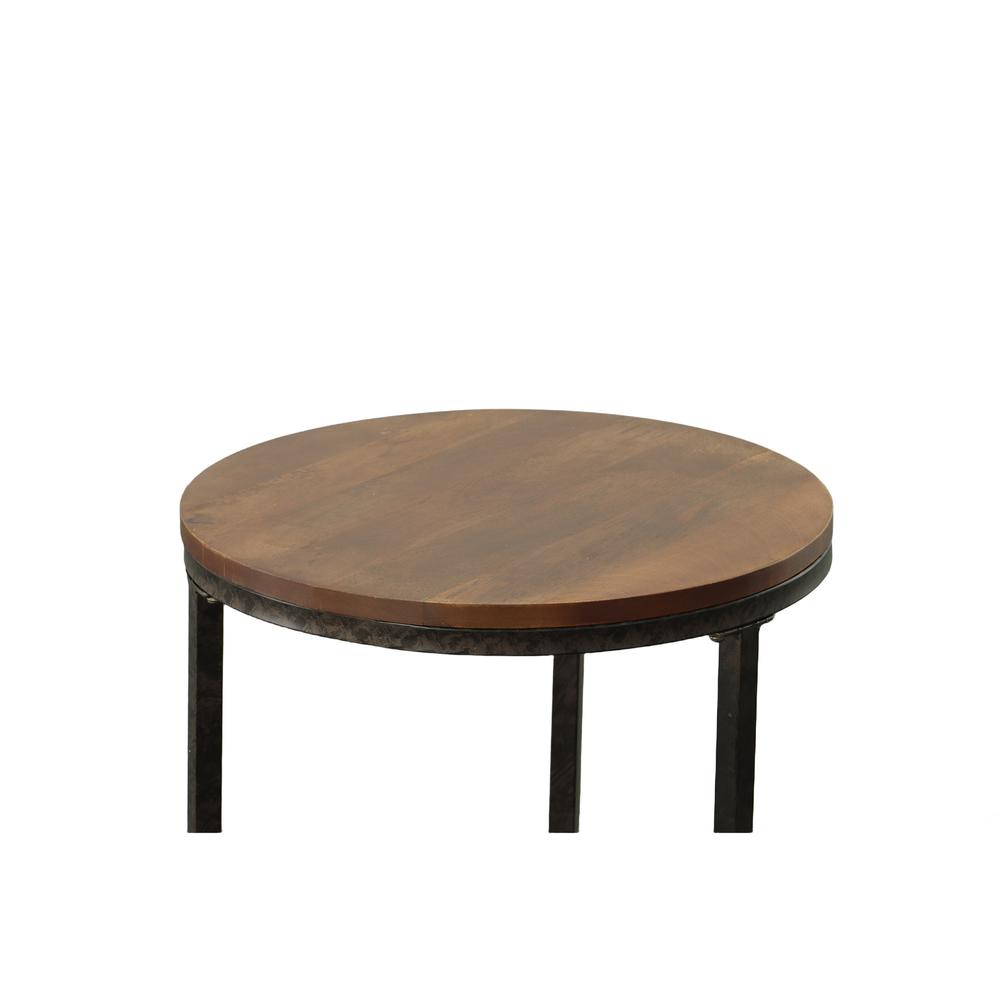 Orson 18" Round Top Accent Table - Chestnut/Industrial. Picture 5