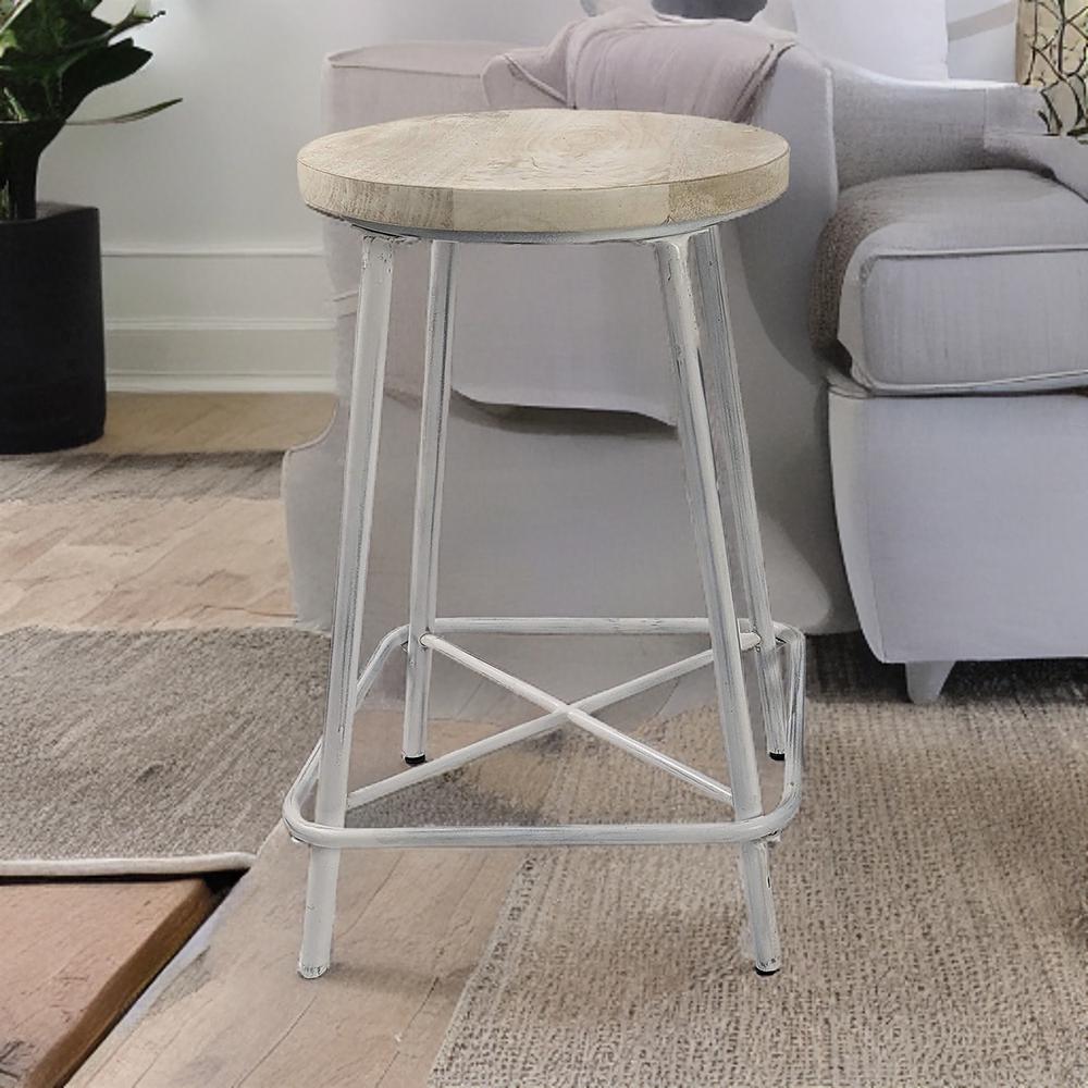 Illona 24" Counter Stool - Set of 2 - Whitewash. Picture 7