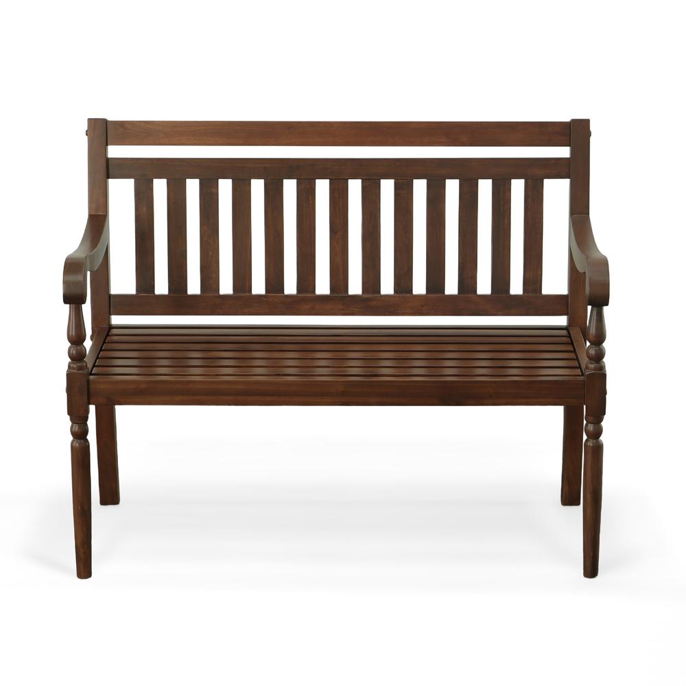 Belmont Outdoor Wooden Bench - Elm. Picture 3
