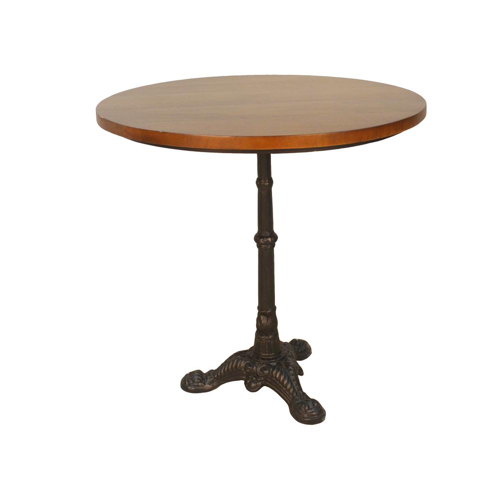 Velio Bistro Table - Chestnut Top - Black Base. Picture 1