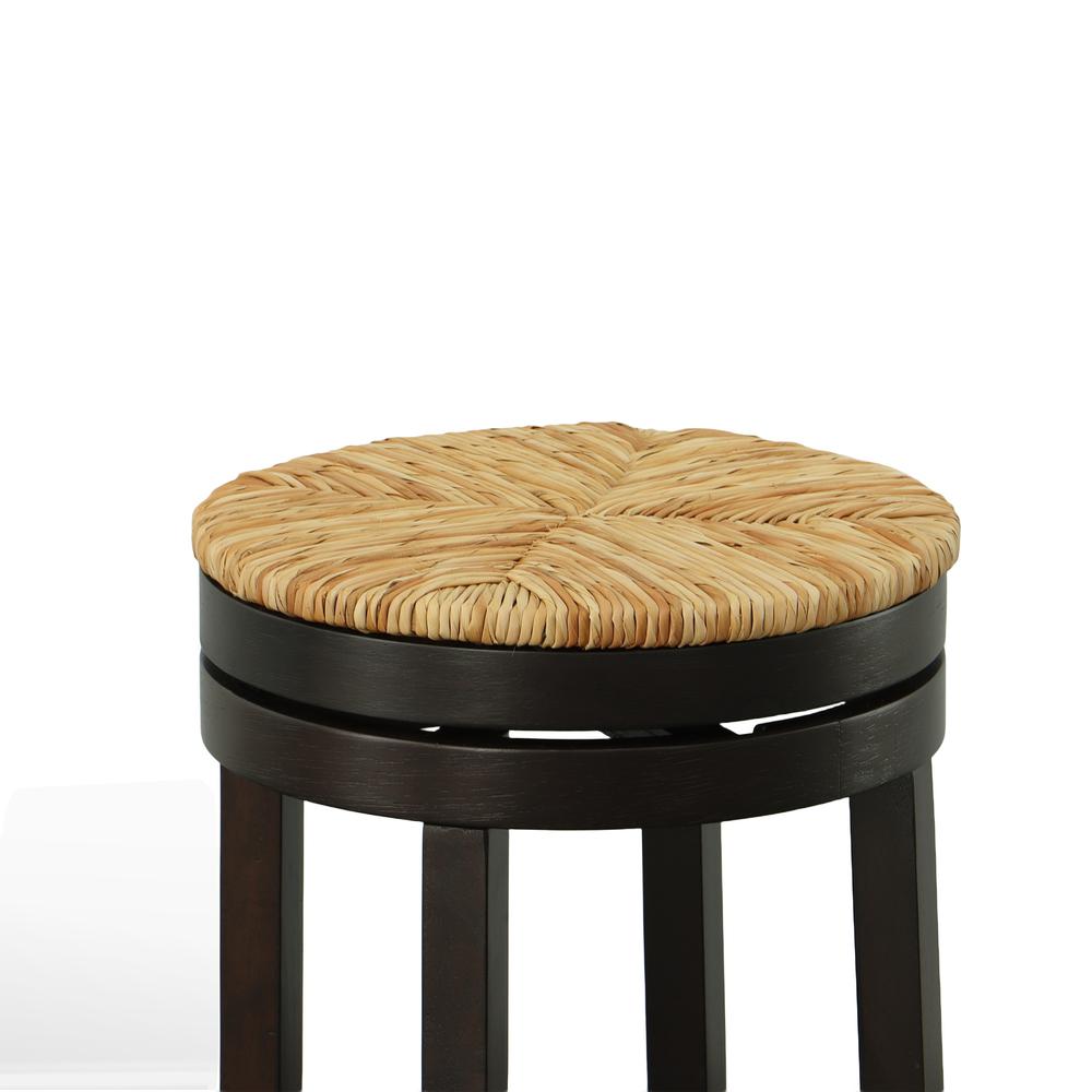 Irving 24" Swivel Rush Seat Counter Stool - Espresso. Picture 3