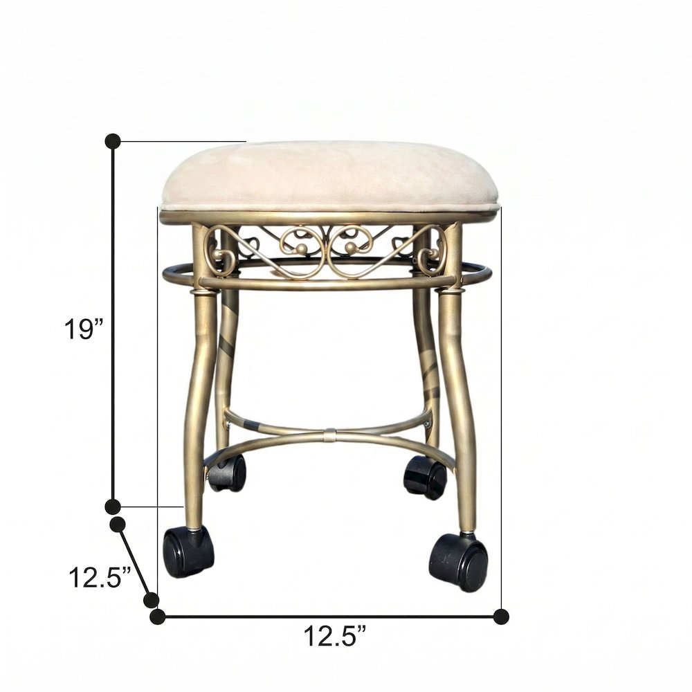 Victorian Vanity Stool - Silver. Picture 8