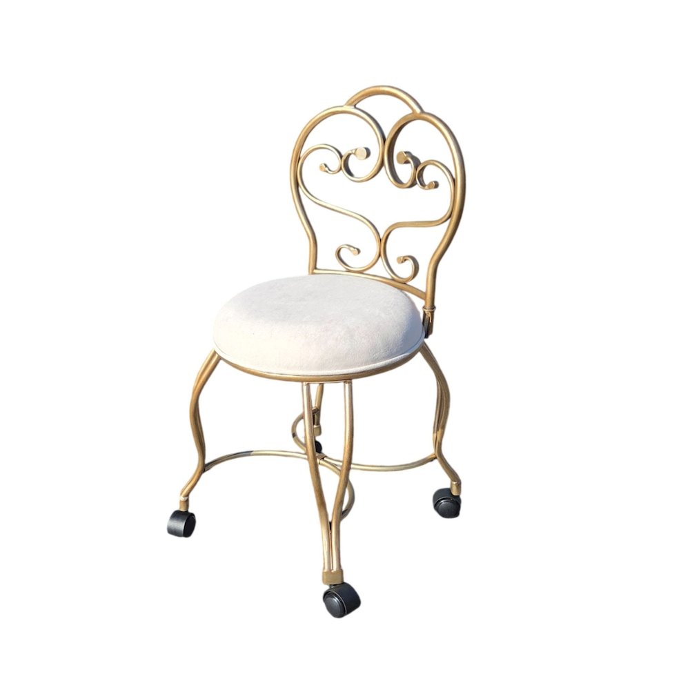 Victorian Vanity Stool with Back - Bronze. Picture 7