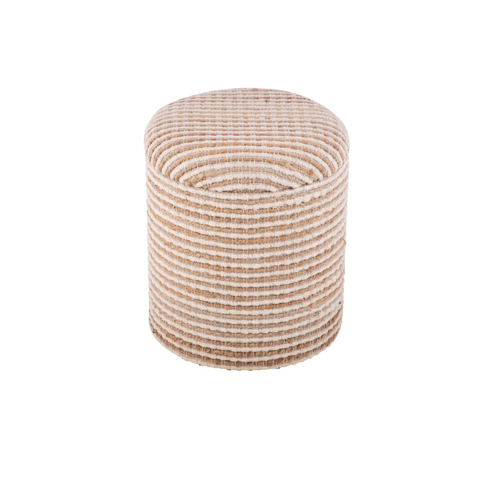 Handwoven Heracles Cotton Jute Stripe Storage Ottoman. Picture 3