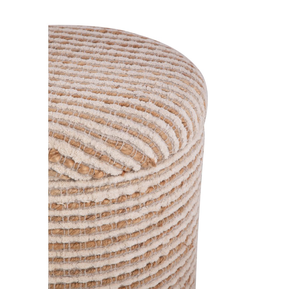 Handwoven Heracles Cotton Jute Stripe Storage Ottoman. Picture 6