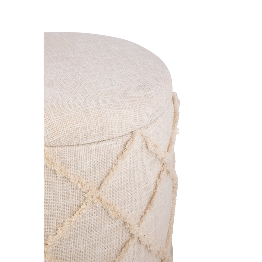 Handwoven Eros X Solid Fabric Storage Ottoman. Picture 6
