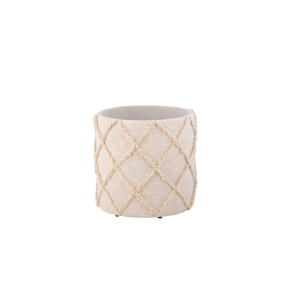 Handwoven Eros X Solid Fabric Storage Ottoman. Picture 4