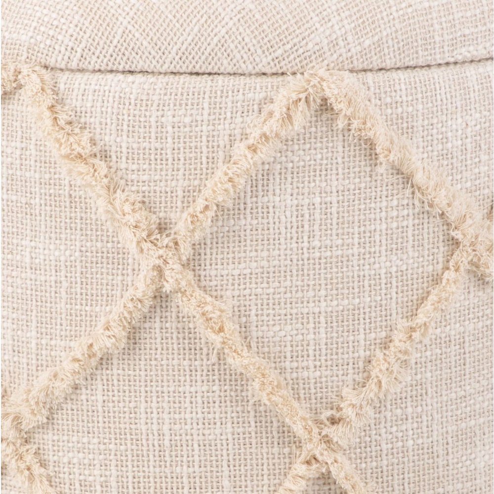 Handwoven Eros X Solid Fabric Storage Ottoman. Picture 7