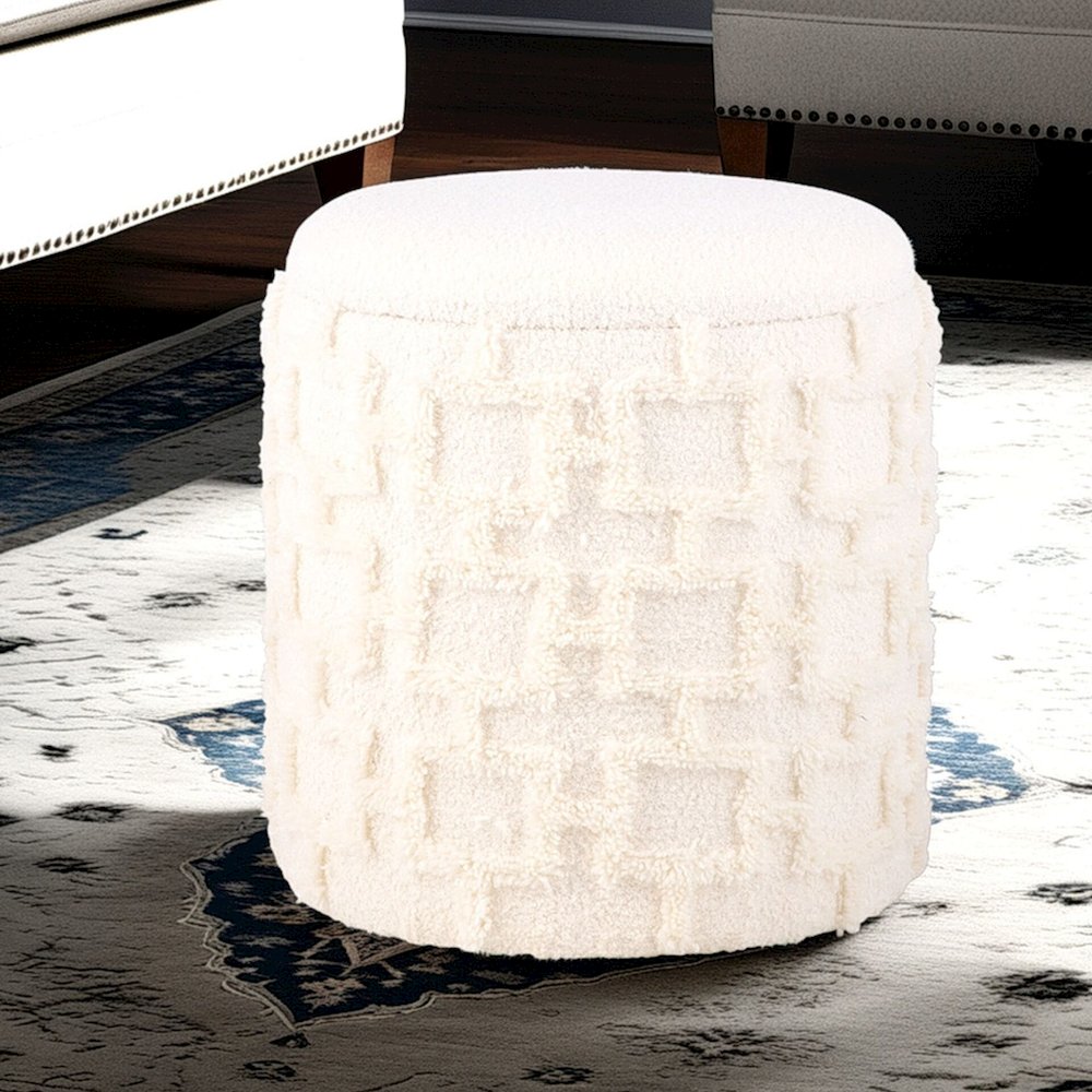 Handwoven Morpheus Solid Fabric Storage Ottoman. Picture 7