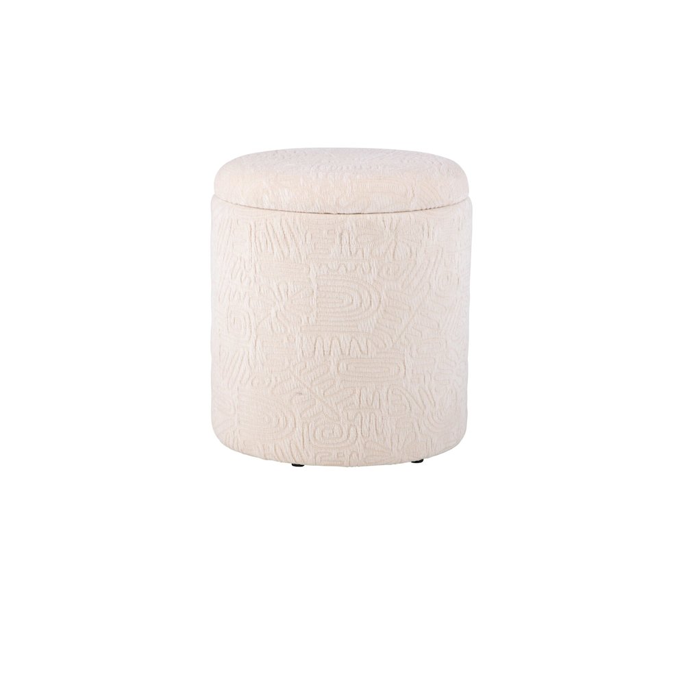 Handwoven Hermes Solid Fabric Storage Ottoman. Picture 2