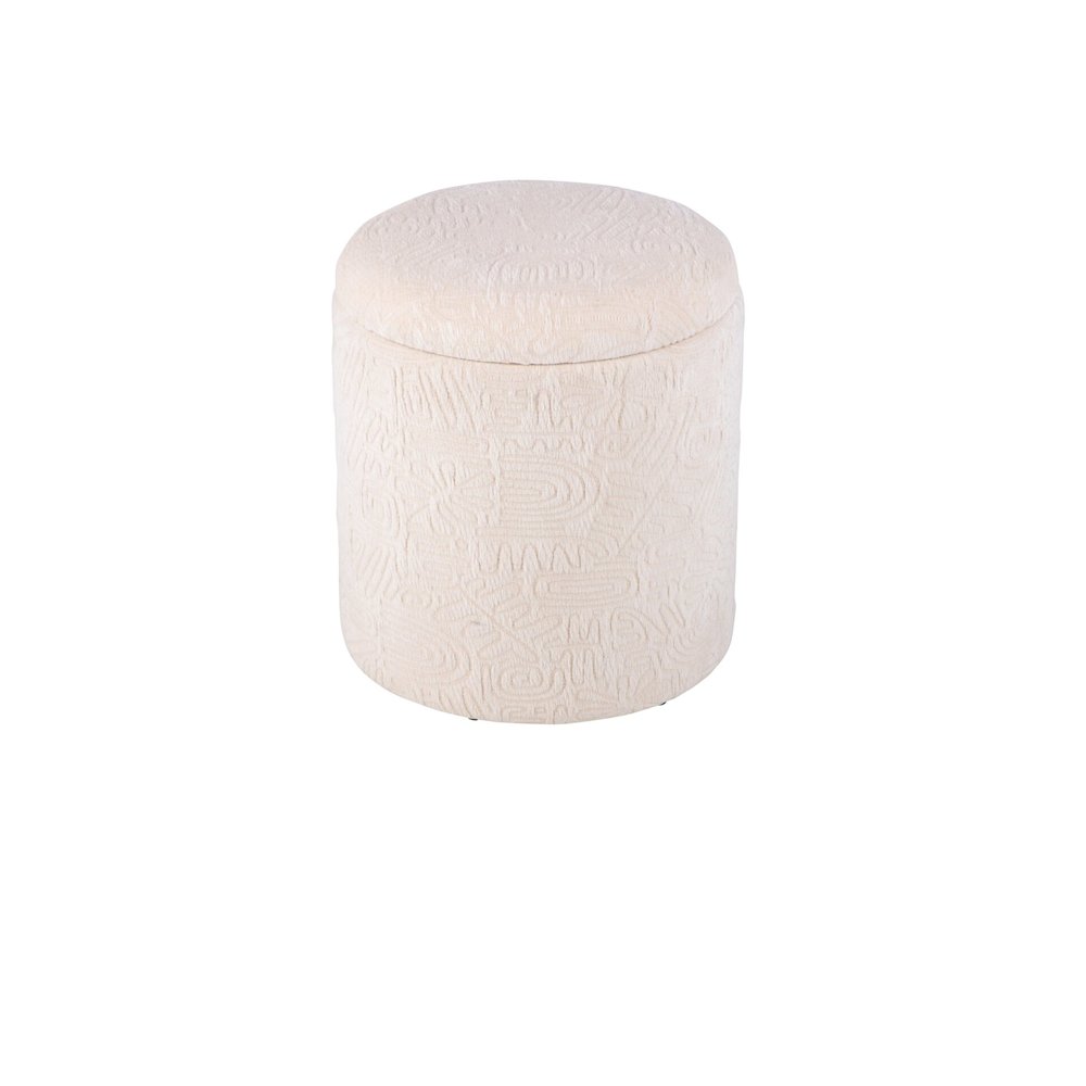 Handwoven Hermes Solid Fabric Storage Ottoman. Picture 3