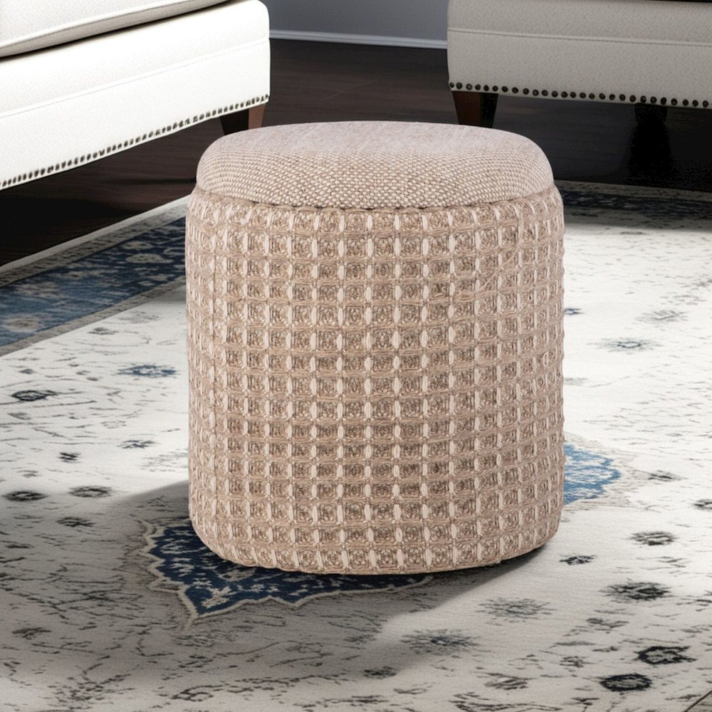 Handwoven Plutus Tuape Waffle Storage Ottoman. Picture 8
