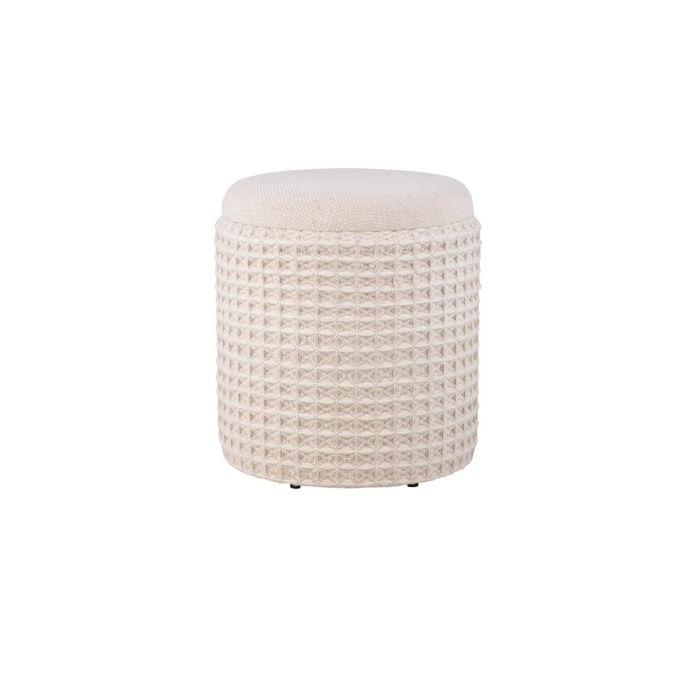 Handwoven Chronos Waffle Cream Storage Ottoman. Picture 2