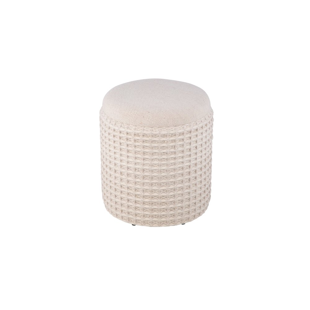 Handwoven Chronos Waffle Cream Storage Ottoman. Picture 3