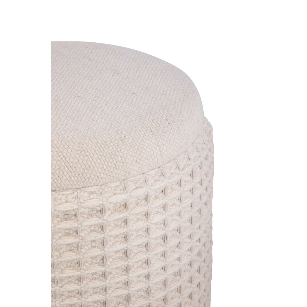 Handwoven Chronos Waffle Cream Storage Ottoman. Picture 6