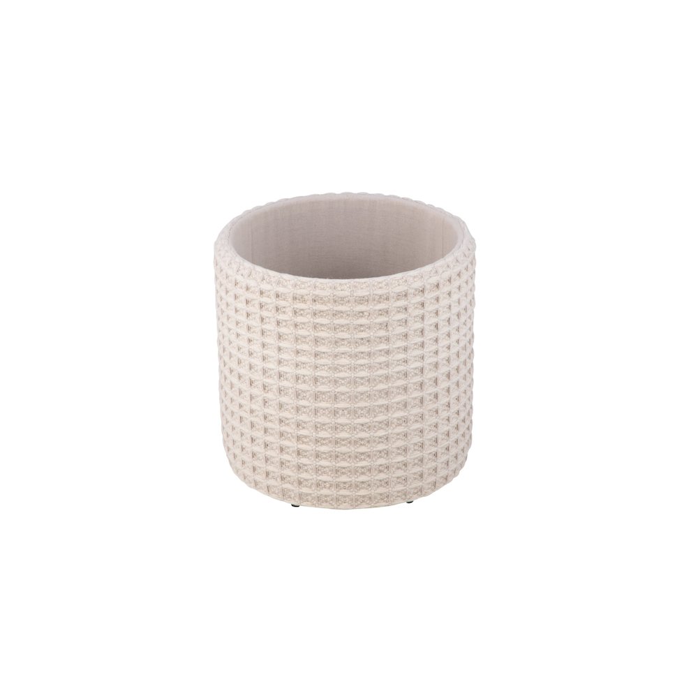 Handwoven Chronos Waffle Cream Storage Ottoman. Picture 5