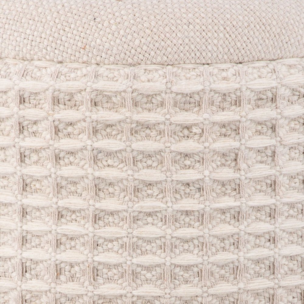 Handwoven Chronos Waffle Cream Storage Ottoman. Picture 7
