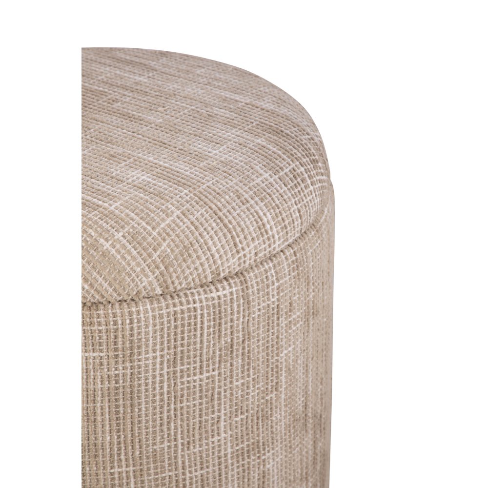 Handwoven Ourea Natural Striped Chenille Storage Ottoman. Picture 6