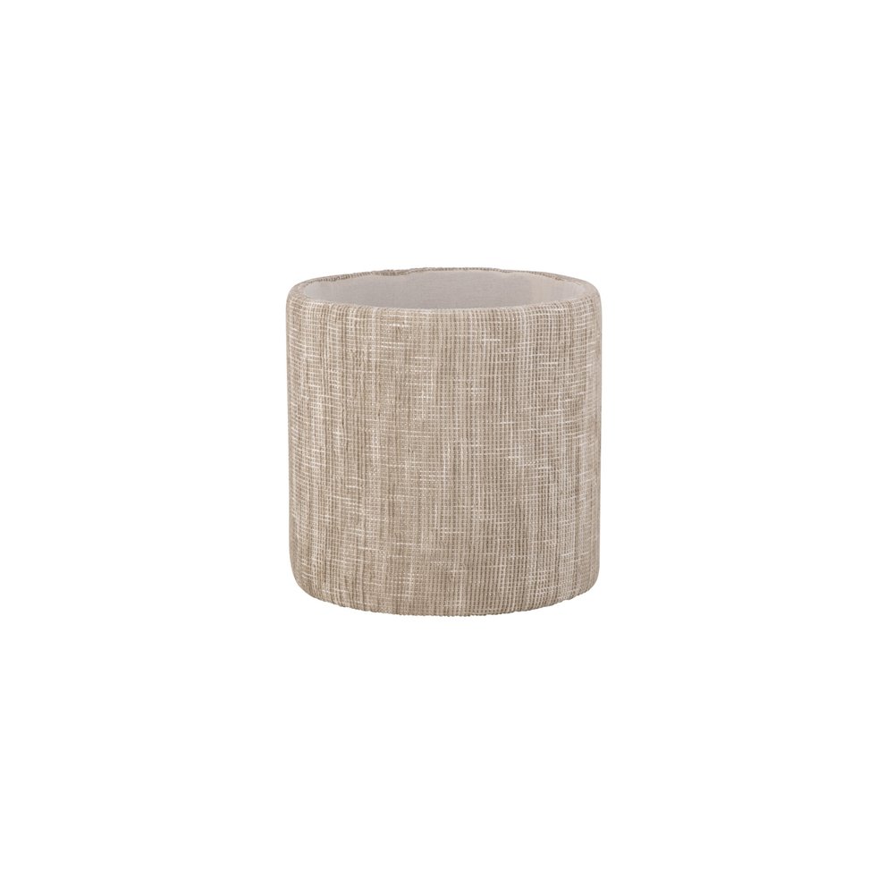 Handwoven Ourea Natural Striped Chenille Storage Ottoman. Picture 4