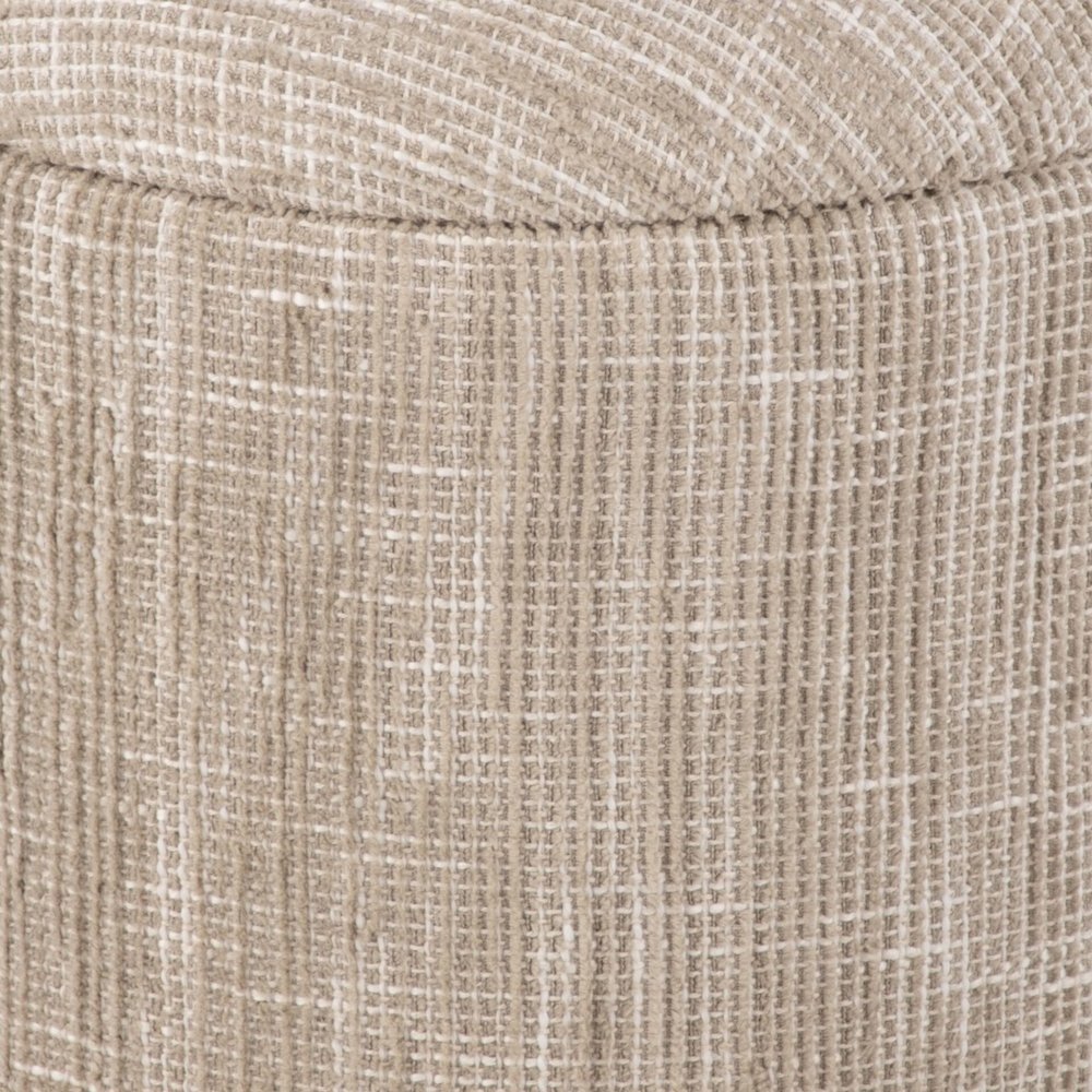 Handwoven Ourea Natural Striped Chenille Storage Ottoman. Picture 7