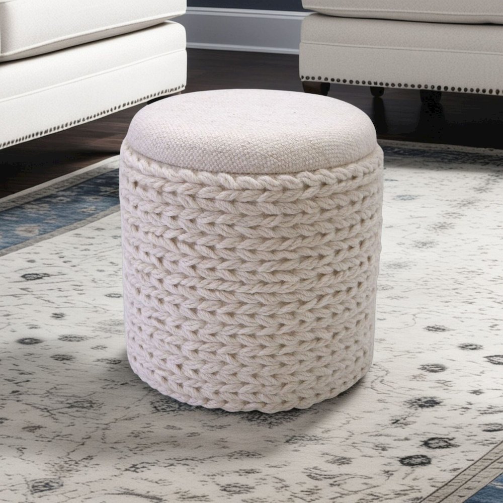 Handwoven Priapus Rope Fabric Storage Ottoman. Picture 5