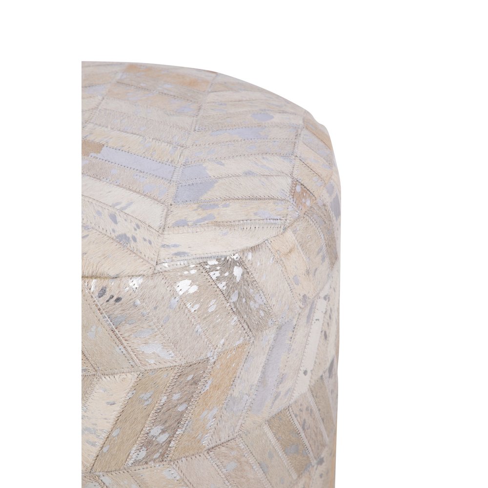 Handwoven Dionysus Silver Shevron Ottoman. Picture 5