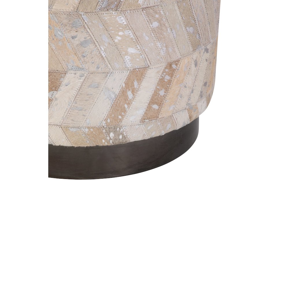 Handwoven Dionysus Silver Shevron Ottoman. Picture 4