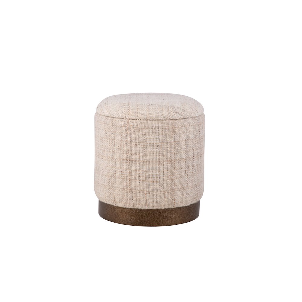 Handwoven Boreas Hammered Metal Storage Ottoman. Picture 2