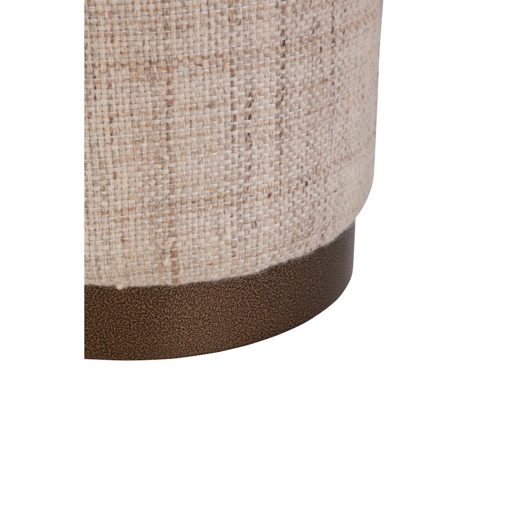 Handwoven Boreas Hammered Metal Storage Ottoman. Picture 7