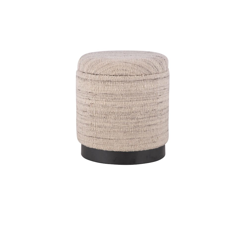 Handwoven Triton Matte Black Base Storage Ottoman. Picture 2