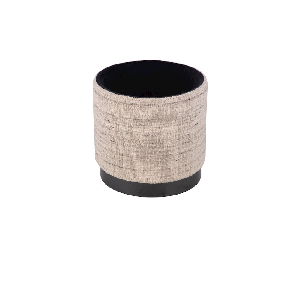Handwoven Triton Matte Black Base Storage Ottoman. Picture 5
