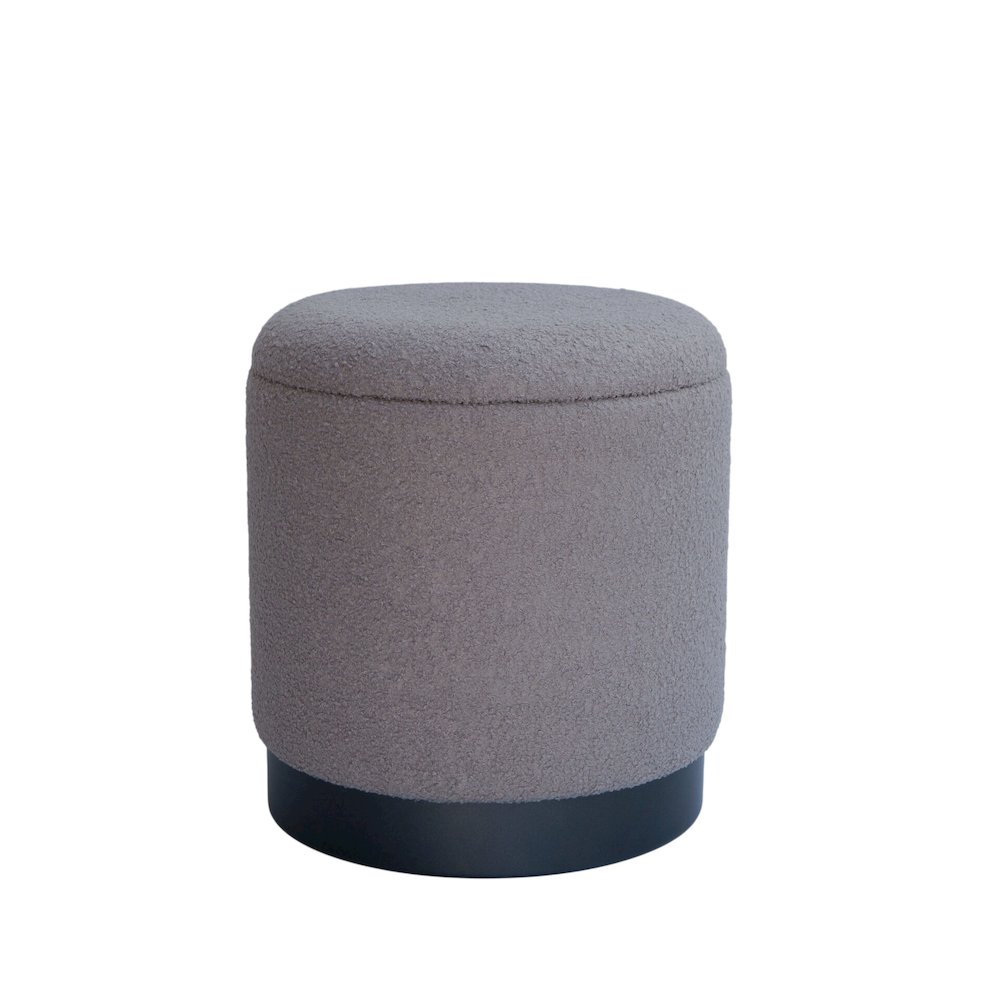Handwoven Hephaestus Silver Boucle Storage Ottoman. Picture 4