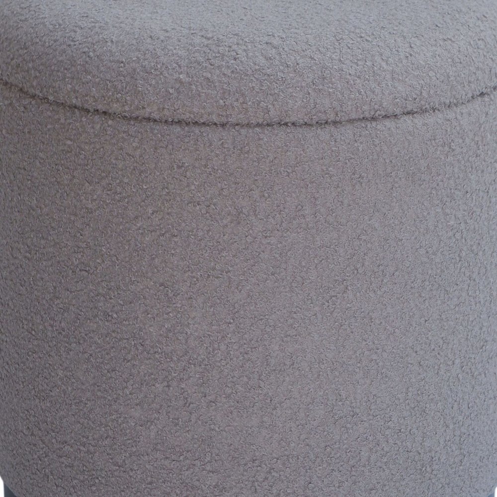 Handwoven Hephaestus Silver Boucle Storage Ottoman. Picture 7